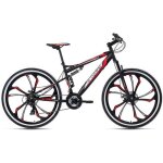 Vtt tout suspendu 275 scrawler noir - rouge ks cycling - 21 vitesses - taille de cadre 46 cm
