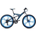 Vtt tout suspendu - ks cycling - topspin - noir - bleu - taille 46 cm - pour chemins et sentiers