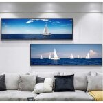 Vue sur la mer voilier murale tableaux paysage marin art toile tableau affiches murale toile tableau ...