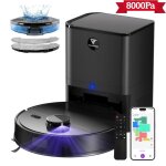 Vulcanterre m30 pro aspirateur robot laveur - 8000pa - station auto - vidage 4l - 200min autonomie - ...