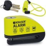 Wa6y antivol moto bloque - disque alarme 110?db 3 cl�s + 2 �tanche c�ble 15?m sac piles universel moto ...