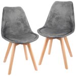 Wafting lot de 2 chaises de salle  manger avec coussins et pieds en bois pour restaurants gris