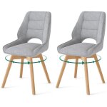 Wafting lot de 2 chaises de salle � manger pivotantes 360� - chaise de cuisine en tissu chenillepieds ...