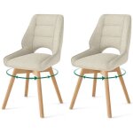 Wafting lot de 2 chaises de salle � manger pivotantes 360� - chaise de cuisine en tissu chenillepieds ...