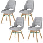 Wafting lot de 4 chaises de salle � manger pivotantes 360� - chaise de cuisine en tissu chenillepieds ...