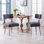 Wahson lot de 2 chaises bois salle � manger en lin avec pieds boischaises de salon rembourr�es vintage ...