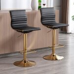 Wahson lot de 2 tabouret de bar doré en cuir pu chaise bar réglable tabouret bar erconomique pour bar ... Wahson lot de 2 tabouret de bar doré en cuir pu chaise bar réglable tabouret bar erconomique pour bar ...