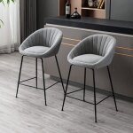 Wahson lot de 2 tabourets de bar pieds en mtal chaises de bar hautes en tissu pour lot de cuisine - ...