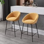 Wahson lot de 2 tabourets de bar pieds en m�tal chaises de bar hautes en tissu pour �lot de cuisine - ...