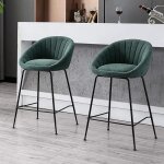 Wahson lot de 2 tabourets de bar pieds en métal chaises de bar hautes en tissu pour îlot de cuisine - ... Wahson lot de 2 tabourets de bar pieds en métal chaises de bar hautes en tissu pour îlot de cuisine - ...