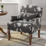 Wahson fauteuil retro en baroque canap 1 place avec pieds en bois avec accoudoirs et dossier pour chambre ...