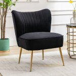 Wahson fauteuil de salon confortable en velours scandinave avec pied dor chaise salon rembourre pour ...