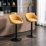 Wahson tabouret de bar lot de 2 chaise bar haute en tissu avec repose - pieds tabourets hauts pour bar ...