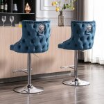 Wahson tabouret de bar velours lot de 2 chaise bar haute tabourets avec repose - pieds tabouret haut ...