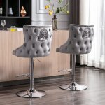 Wahson tabouret de bar velours lot de 2 chaise bar haute tabourets avec repose - pieds tabouret haut ...
