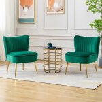 Wahson en velours lot de 2 fauteuil de salon scandinave avec pied doré et siège Épais chaise rembourrée ... Wahson en velours lot de 2 fauteuil de salon scandinave avec pied doré et siège Épais chaise rembourrée ...