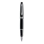 Waterman expert stylo plume plume moyenne laque noire avec attributs palladium cartouche encre bleue ...