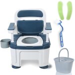 Wc chimique portable - cremlank - hauteur r�glable - charge max 400 kg - pp - 56x53x73cm - bleu