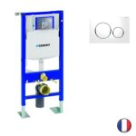 Wc suspendu autoportant geberit duofix sigma 12 - blanc - 112 cm - plaque sigma20 chrom brillant