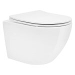Wc suspendu sans rebord avec nano - rev�tement 495x36x39 cm blanc en c�ramique ml - design