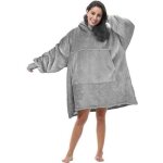 Wearable robe couvertures polaire en peluche  manches hiver huggle hoodie plaid chaud grande sweat  ...