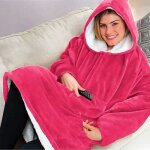 Wearable robe couvertures polaire en peluche  manches tv plaids super doux chaud confortable grande ...