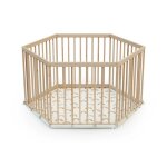 Webaby - parc b�b� hexagonal en bois alveo - 125 x 109 x 65 cm beige -