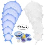Weiqiao 12 pcs couvercle en silicone alimentaire extensible flexible rutilisable stockage de nourriture ...