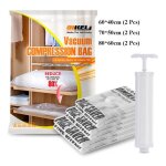 Weiqiao 6 pcs sacs de rangement sous vide 2pcs 100 * 80cm + 2pcs 80 * 60cm + 2pcs 70 * 50cm + 1 pompe ...