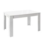 Weiss - table repas extensible blanc laqu� brillant