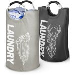 Wellenborg lot de 2 paniers  linge sale en tissu 82l - corbeille  linge  poigne - panire  linge ...