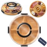 Wellhaus planche � fromage en bambou avec couvercle ? plateau portable pour fromages et ap�ritifs id�al ...