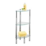 Wenko tagre angle salle de bain sur pied, 3 niveaux, exclusive yago, acier inox - verre tremp, 30x30x74 ...