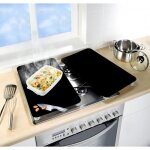 Protection plaque de cuisson - wenko - lot de 2 - verre tremp - 30x52 cm - noir