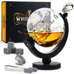 Whisiskey - carafe a whisky ? globe ? 900 ml - coffret cadeau homme ? avec 4x pierre à whisky et bec ... Whisiskey - carafe a whisky ? globe ? 900 ml - coffret cadeau homme ? avec 4x pierre à whisky et bec ...