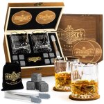 Whisiskey verres  whisky set - 2 verre  whisky - coffret cadeau - rocks pinces sous - verres pierres ...
