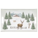 Plateau de service - easylife - white forest - mlamine - 47x31cm - compatible lave - vaisselle