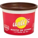 Mastic vitrier - wills - acajou - 500 g - huile de lin - fixation vitres bois et m�tal