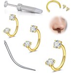 Willten 16g 18g bijoux pour piercing au septum anneau pour septum anneau pour nez � double gemme en forme ...