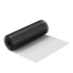 Wiltec fil de grillage noir � mailles carr�es 19 x 19 mm - 5 m x 50 cm - en acier galvanis� rev�tus par ...