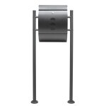 Wiltec kit bo�te aux lettres sur pied design et porte - journaux v18 verrouillable gris anthracite acier ...