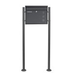 Wiltec kit bo�te aux lettres v12 avec pied de support verrouillable couleur anthracite acier galvanis� ...