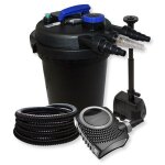Wiltec kit complet: cpf - 250 filtre de bassin � pression jusqu?� 10000 l avec 11w lampe uv neo8000 supereco ...