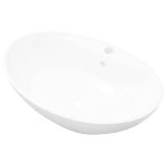 ?winter saletop �vier / lavabo pour cuisine / salle de bain blanc - lavabo ovale en c�ramique avec trou ...