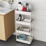 Wiss tagre de niche chariot de stockage blanc meuble de rangement pour salle de bain cuisine bureau ...