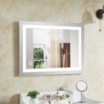 Wiss - miroir de salle de bain miroir lumineux avec clairage led tactile interrupteur mural miroir 50 ...
