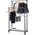 Wiss portant  vtements penderie double sur roulettes vestiaire mobile avec 2 barres de hauteur rglable ...