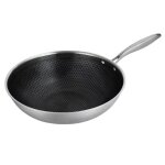 Laguiole cuisson - wok 32cm triplex - blacksteel