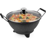 Wok �lectrique - gpfuoea - 30 cm - capacit� 7 litres - temp�rature max 250�c - rev�tement anti - adh�sif ...
