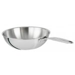 Wok 20 cm castel pro 5 ply poignee fixe sans couvercle - cristel